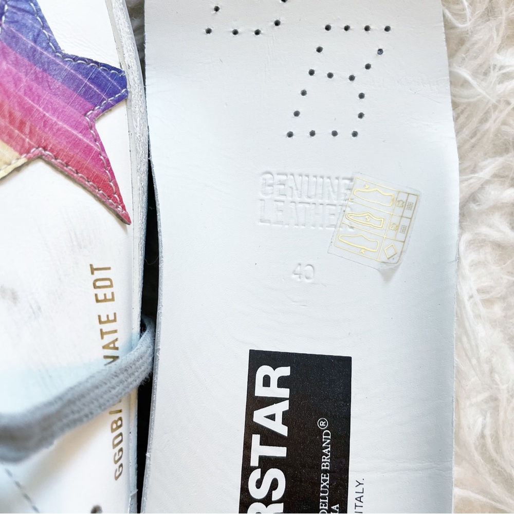 Golden Goose Superstar Rainbow Lace Up Sneaker size 40 NEW - Picture 13 of 14